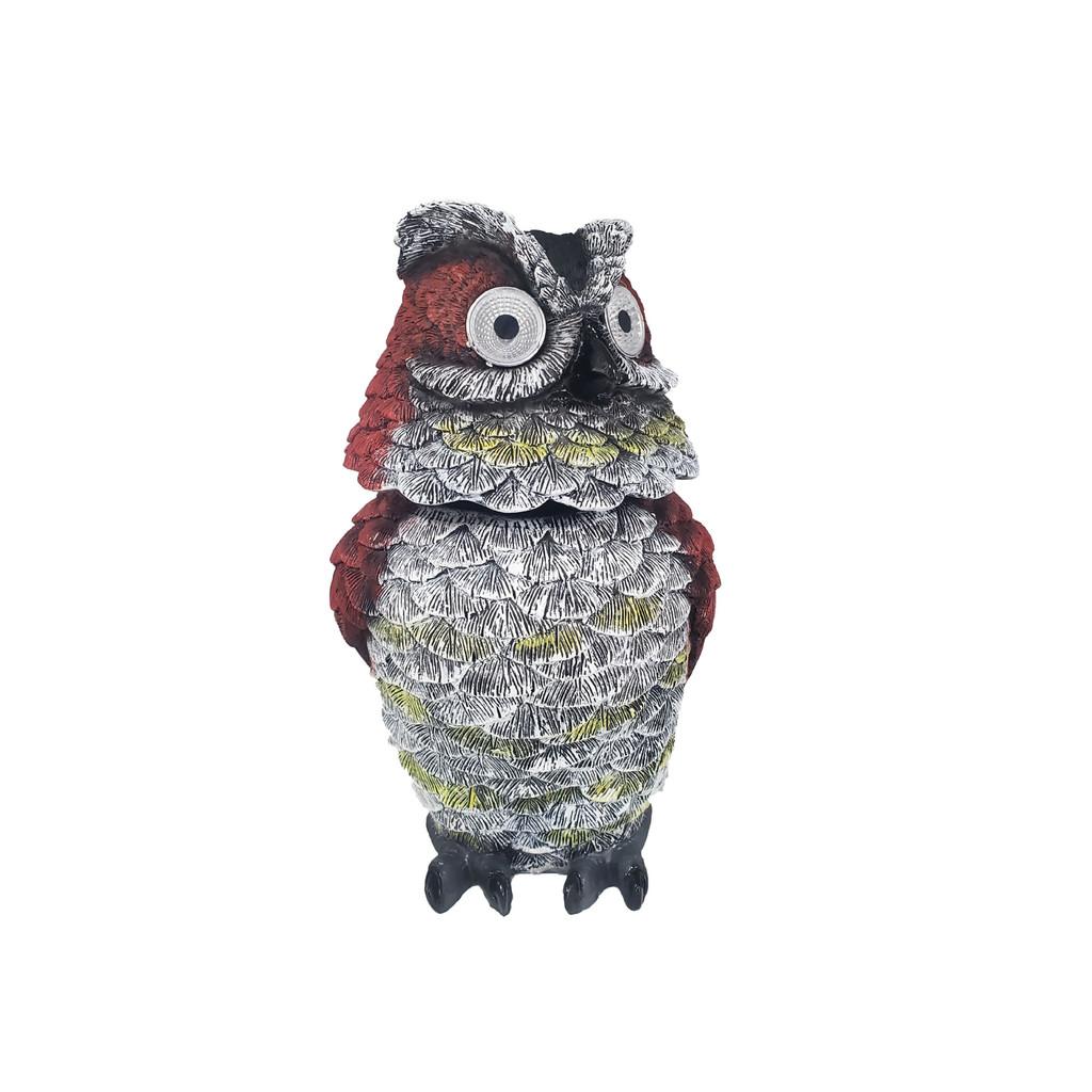 Modern Art Resin Owl Solar Light Decorative Figurine For Garden And Home Decor