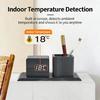 Practical Wood Digital Clock With Light Feature 3 Separate Alarms Date Temperature Screen And Included Pen Container