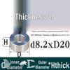 Außen-Ø 20mm Aluminiumlegierung Flache Unterlegscheibe Abstandshalter mit M6/M8/M10/M12 Innenloch - Metallwellenbuchse Isoliersäule.