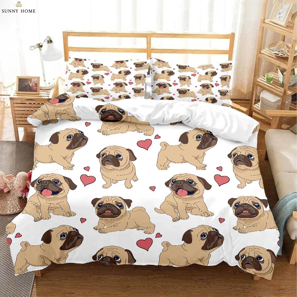 Cartoon Cute Animal Colorful Dog Print Duvet Cover Bedding Set (Including Duvet Cover And Pillowcases) 3-Piece Set