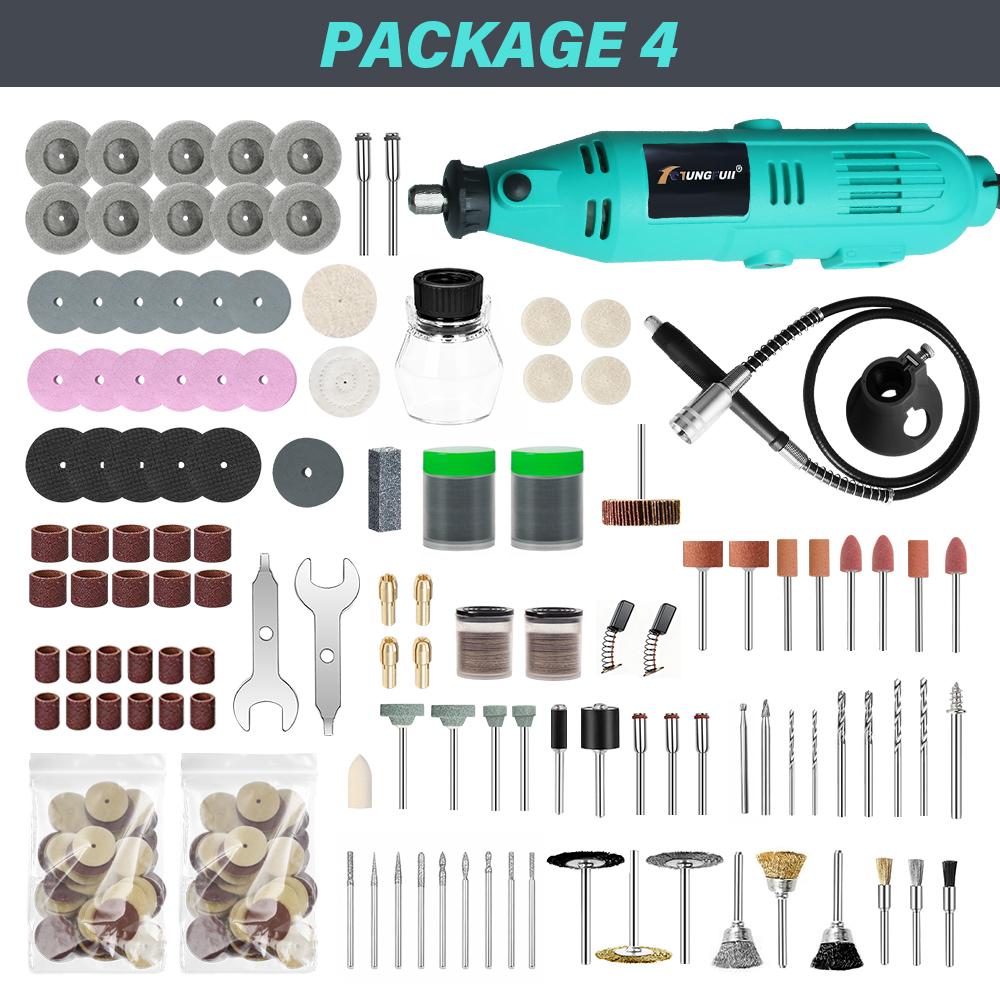 TUNGFULL 150W Electric Grinder Multi-Function Rotary Tool Kit 6 Speed 10000-32000RPM with Complete Accessories for DIY Projects