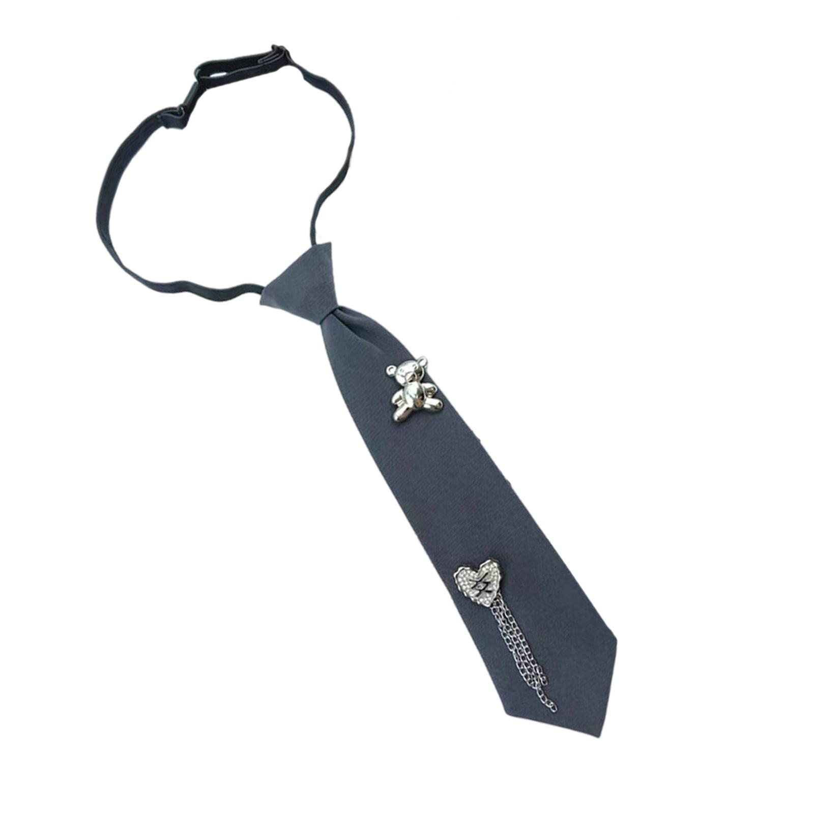 

Брошь в виде сердца и медведя, галстук для музыкального фестиваля, Y2K, аниме-тематическая вечеринка, галстук для женщин и мужчин, для повседневных и официальных мероприятий, шейный аксессуар D