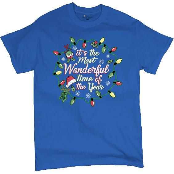 It's The Most Wonderful Time of The Year T-Shirt Christmas Lights Holiday Spirit Festive Season Jolly AF Men's Tee