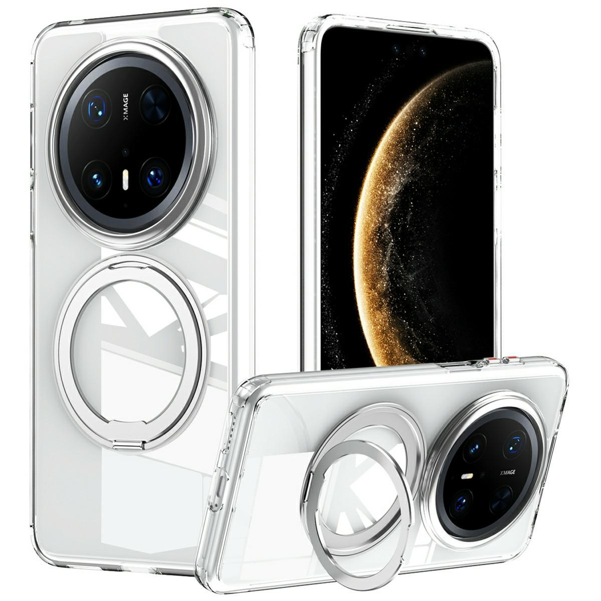 

For Huawei Mate 70 Pro+/Mate 70 Pro Case Compatible with MagSafe TPU+Acrylic+Metal Kickstand Matte Phone Cover Transparent