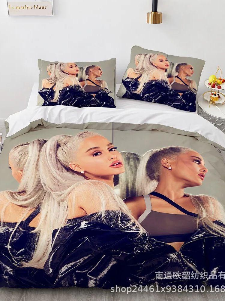 Luksusowa tapeta 3D Ariana Grande Zestaw do druku cyfrowego Anime Poszewka na kołdrę Kołdra Pościel Młodzież Dzieci Dziewczynka Chłopcy Prezent