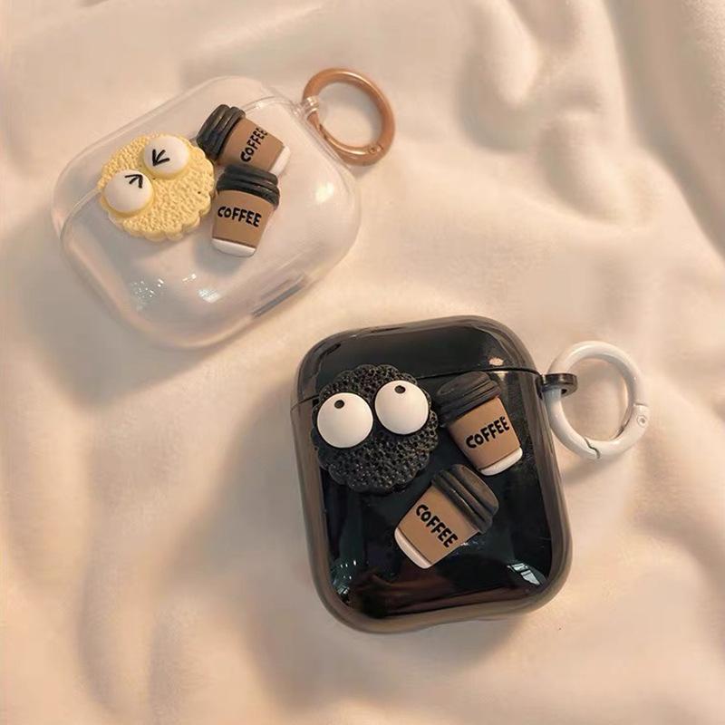 Airpods 1 /2 Generation Earphone Case Coffee Big Eyes Cookies Cute Wind Airpods Pro Buckle 3