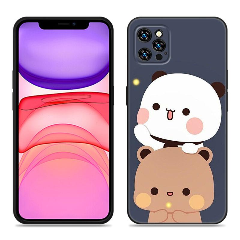 

Милый чехол BuBu DuDu для телефона Apple iPhone 12 13 Mini 11 14 15 Pro Max 7 8 Plus X XR XS SE 2020 2022 черный силиконовый чехол iPhone 14