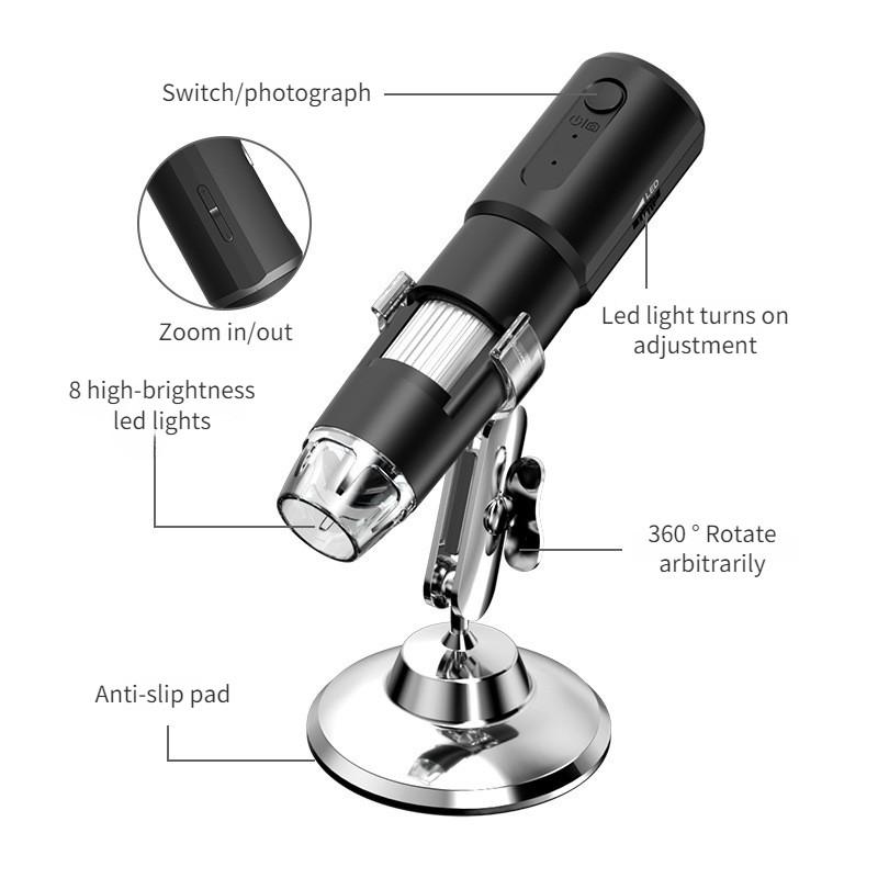 WiFi High-definition Digital Microscope Teaching Research Magnifying Glass Equipment Wireless Portable Electron Microscope