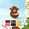 Yousheng 3D Beaded Animal Kit,Cute Tiny Highland Cow Beading Kit with Colorful Embroidery Beads And Instructions,Handmade Bead Art Craft for Beginners