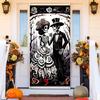 Day Of The Dead Mexican Decoration 180x90cm Door Banner Mexican Party Background Skeleton Couple Hanging Flag Outdoor Porch Sign