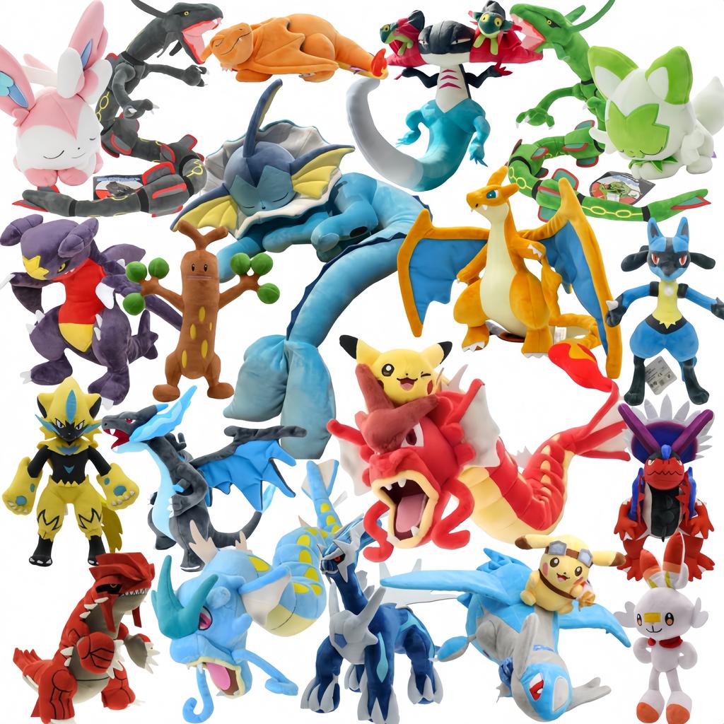 Mega Charizard Shiny Rayquaza Pikachu Riding Gyarados Latios Plush Garchomp Dragapult Lucario Koraidon Stuffed Doll