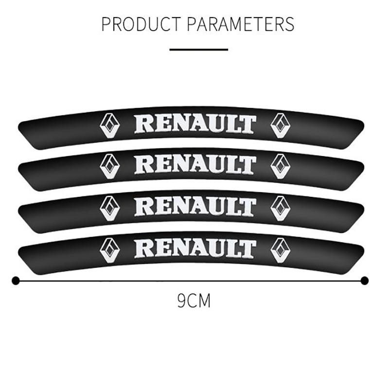 Lightweight Aluminium Alloy Wheel Hub Stickers 4Pc Portable Decor Decals Exterior Styling For Renault Dacia Scenic Laguna Twingo NN40