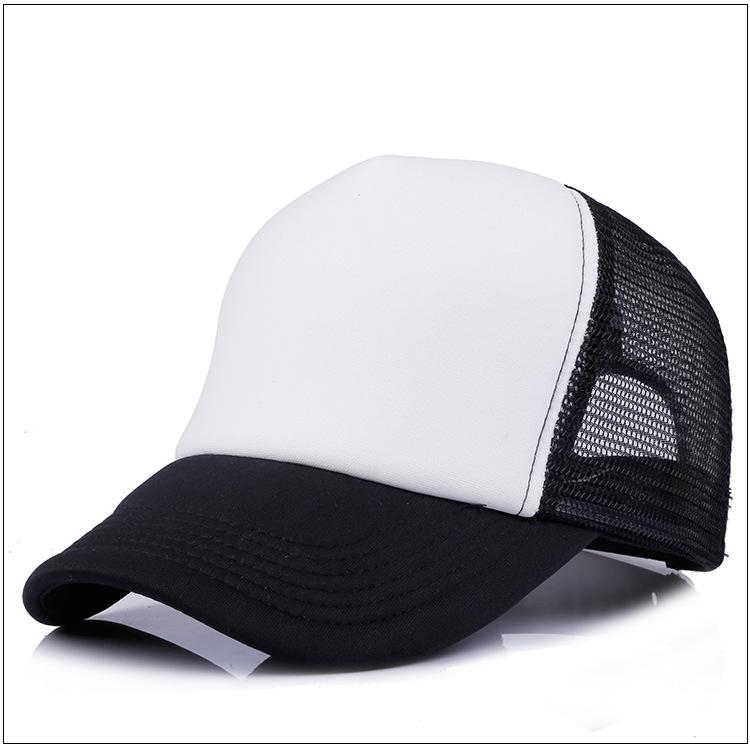 Unisex Solid Color Cotton Mesh Baseball Cap with Visor - Sun Protection & Logo Option