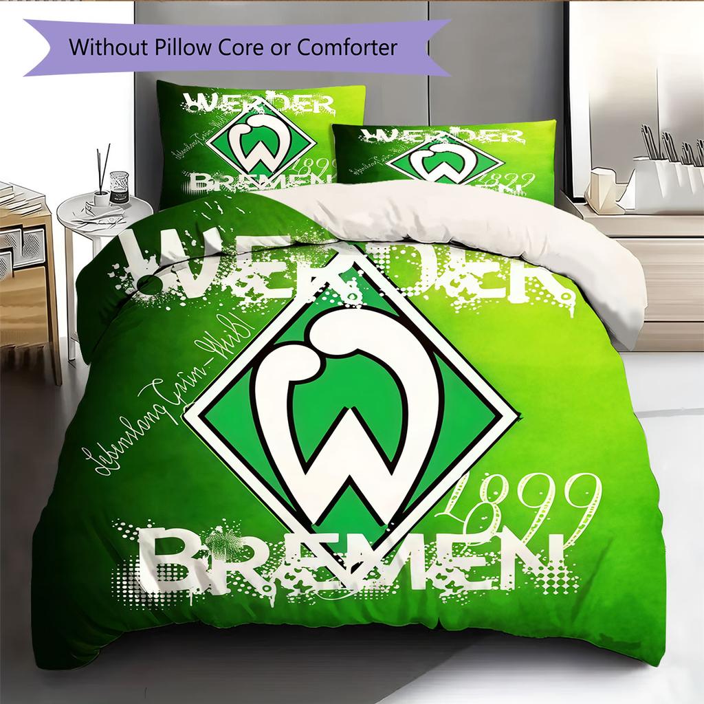 Set Copripiumino Trapuntato Werder Bremen Federa Decorazione Casa Regalo di Compleanno (1 * copripiumino + 2 * federa, senza nucleo)