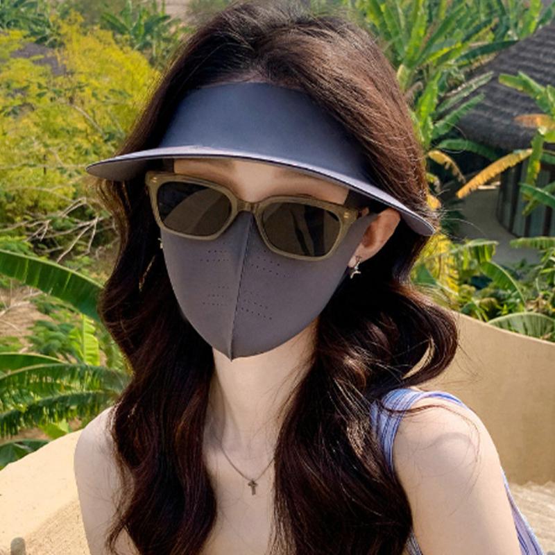 Summer Three-In-One Sunscreen Mask Detachable Full-Face Cycling Cap For Women