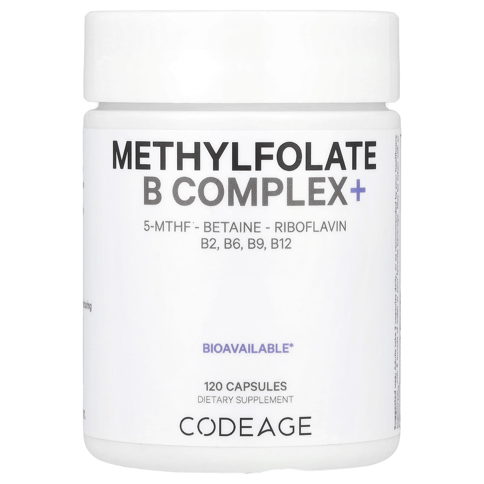 

Codeage, Methylfolate B Complex, 120 Capsules