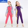 Traje de Buceo Infantil 2mm de una Pieza de Manga Larga Cálido Resistente al Frío Traje de Baño para Natación Snorkel Surf