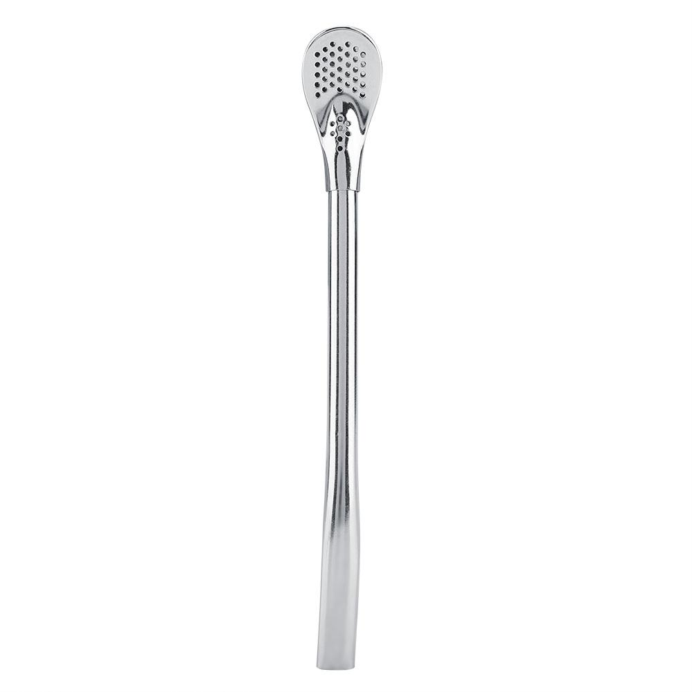 

Stainless Steel Metal Drinking Straw Spoon Resuable Washable Cocktail Spoons L