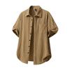 Men's Summer Casual Knitted Shirt Short Sleeve Striped Hawaiian Beach Top Fashionable Blouse