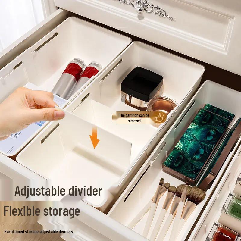 Exklusiv für Neueinsteiger: Ausziehbarer Schubladen-Aufbewahrungsorganizer mit eingebauten Make-up-Einteilern