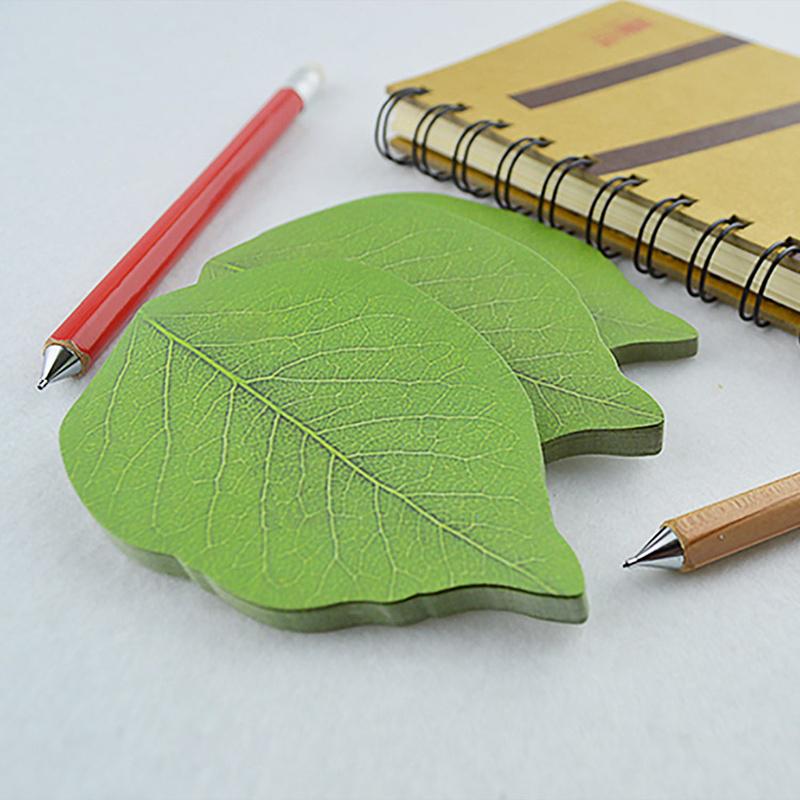 2PCS Coloffice Creative Paper Stickers Simulation Green Leaves Leaves Pads