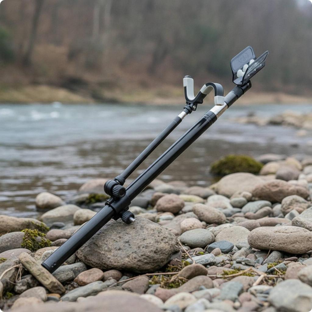 Stainless Steel Fishing Rod Holder with Silicone Head Luminous Telescoping