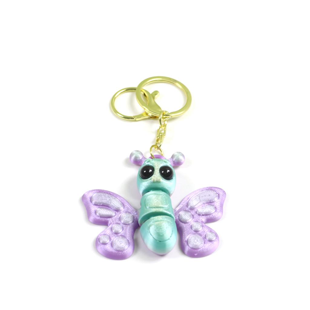 Cute 3D Three-dimensional Butterfly Toy Keychain Pendant 3D Printing Toy Simulation Insect Butterfly Joint Movable Bag Decor