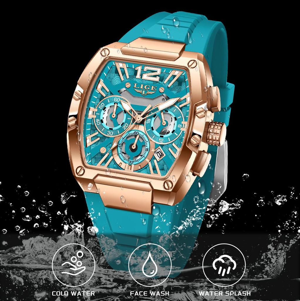 LIGE New Luxury Mens Watch Fashion Business Quartz Wristwatches Luminous Waterproof Chronograph Men Watches