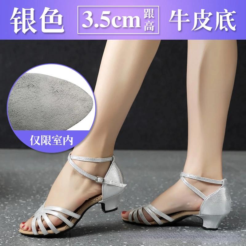 Latin Dance Shoes Women Square Dance Social Soft Sole Waltz Lightweight Shockproof Synthetic Leather Shoes Adults