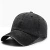 Pure cotton washed light board baseball cap men and women white with solid color old soft top American simple cap