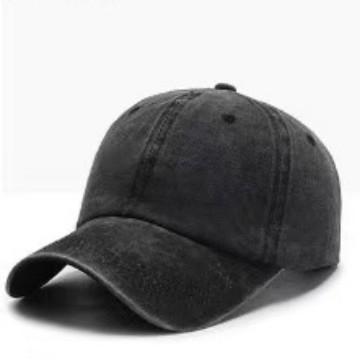 Pure cotton washed light board baseball cap men and women white with solid color old soft top American simple cap