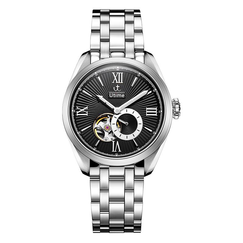 Utime High-End Mechanical Watch Men'S Fully Automatic Mechanical Watch Fashion Trend Solid Steel Strap Waterproof Watch