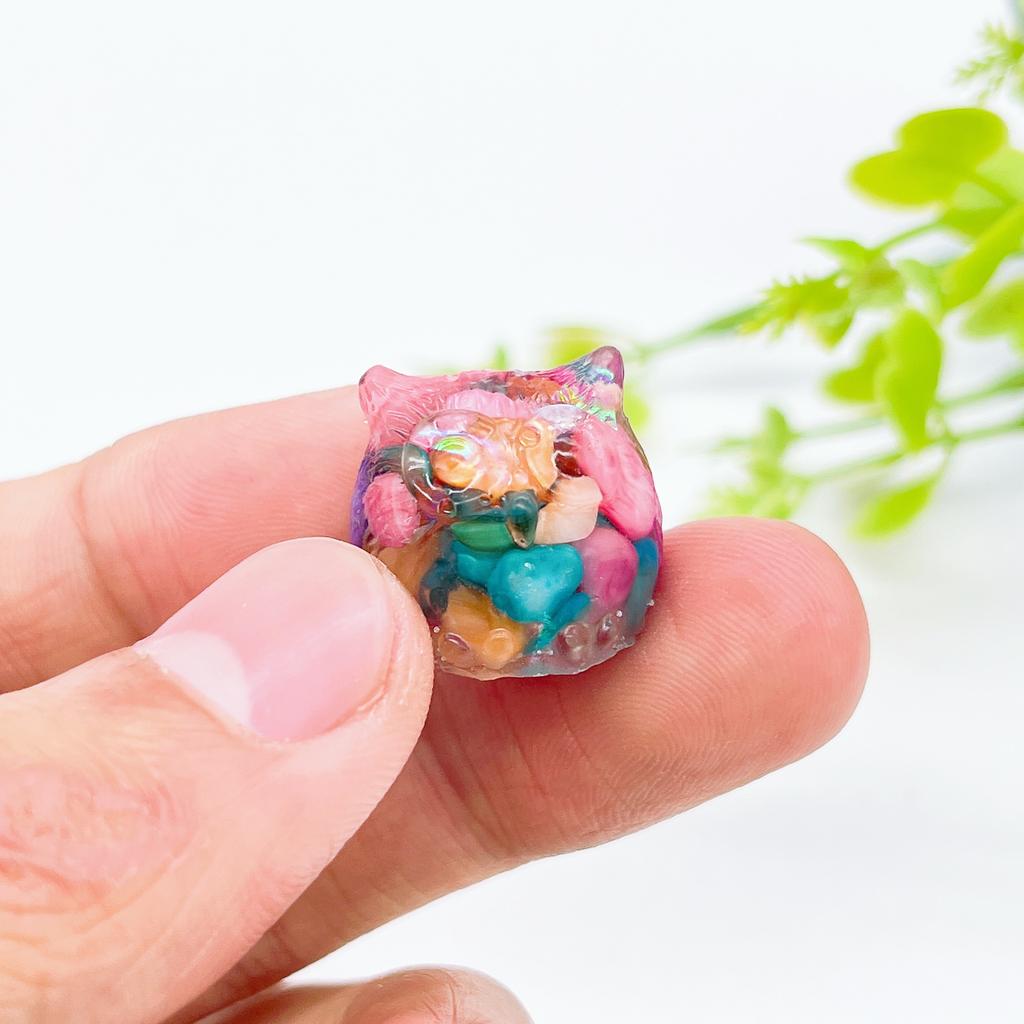 18MM Mini Owl Decoration Epoxy Resin Natural Crushed Crystal Stone Exquisite Desk Ornaments Home Garden Decoration Children Gift
