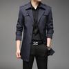 Men's Mid-Length Trench Coat, Autumn Korean Style Jacket, Simple Design, 9 Colors Available
