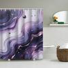 1/4 Marble Veining Shower Curtains, Toilet Seat Decoration, Shower Curtain With Carpet And Toilet Lid, 70.8X70.8 Inch