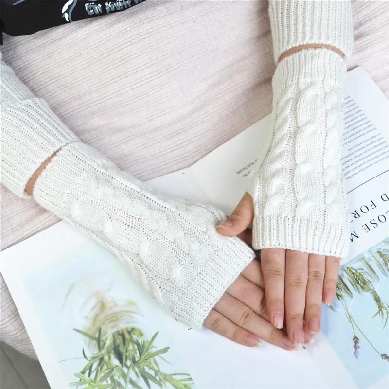 2025 NEW Women Hand Warmer Winter Gloves Fashion Knitting Faux Wool Mitten Warm Fingerless Glove Gants Femme women gloves
