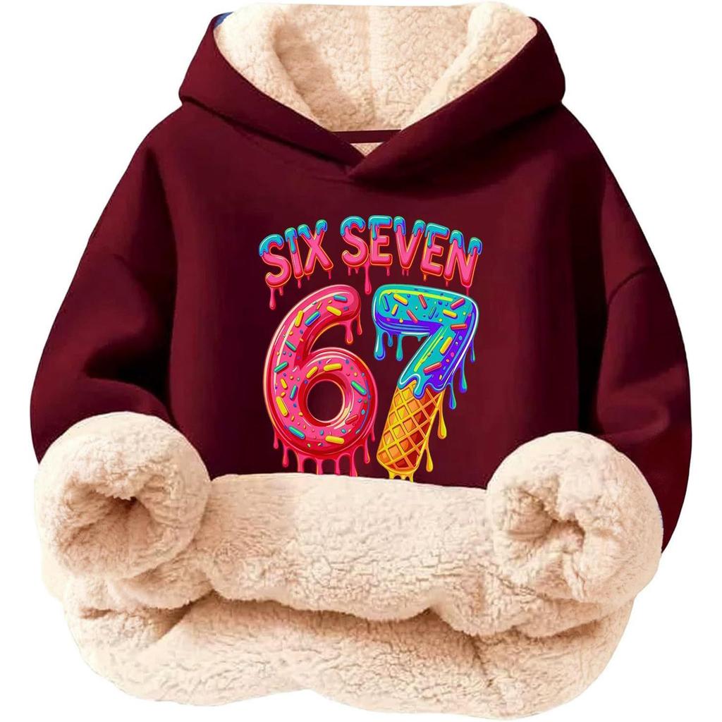 Children's Fashionable Printing Casual Fleece Hooded Loose Fit Hoodie Without Pockets