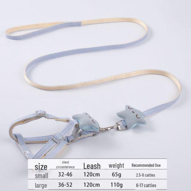 Denim Wear-Resistant Dog Leash & Harness for Small Dogs and Cats