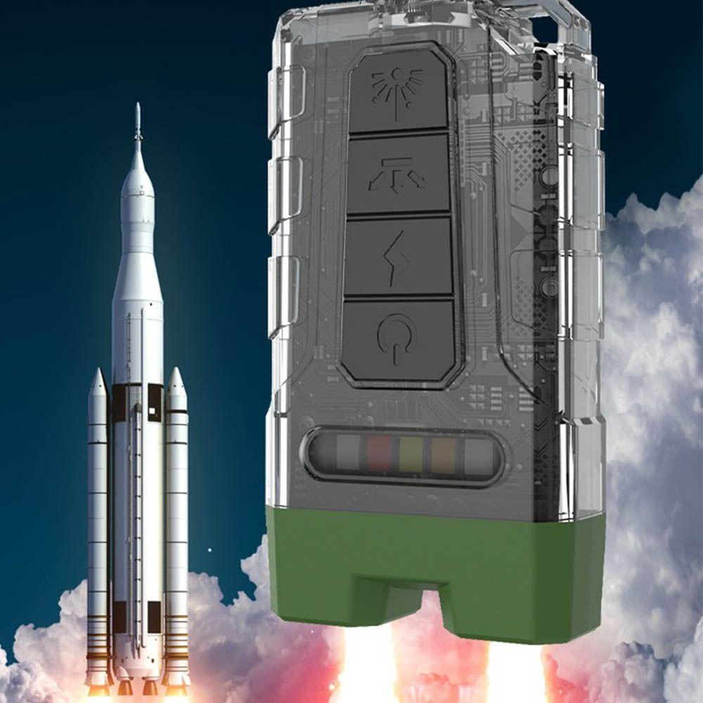 Type-C Charging Keychain Flashlight Double Light Source with Back Clip Cap Clip Flashlight Lightweight Tail Magnet Torch