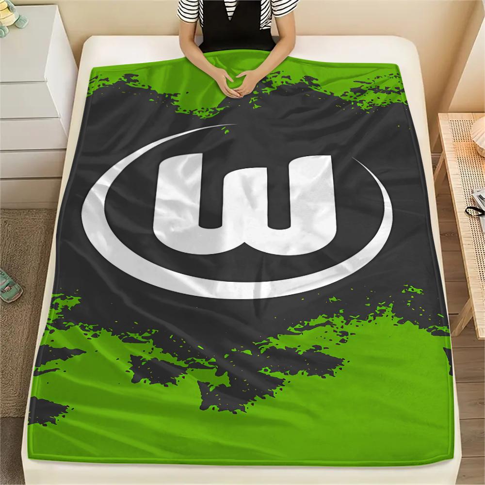 1PC VfL Wolfsburg Print Flannel Blanket, High quality All Seasons, Home Decor, Warmth and Comfort, Perfect for Christmas Gifts