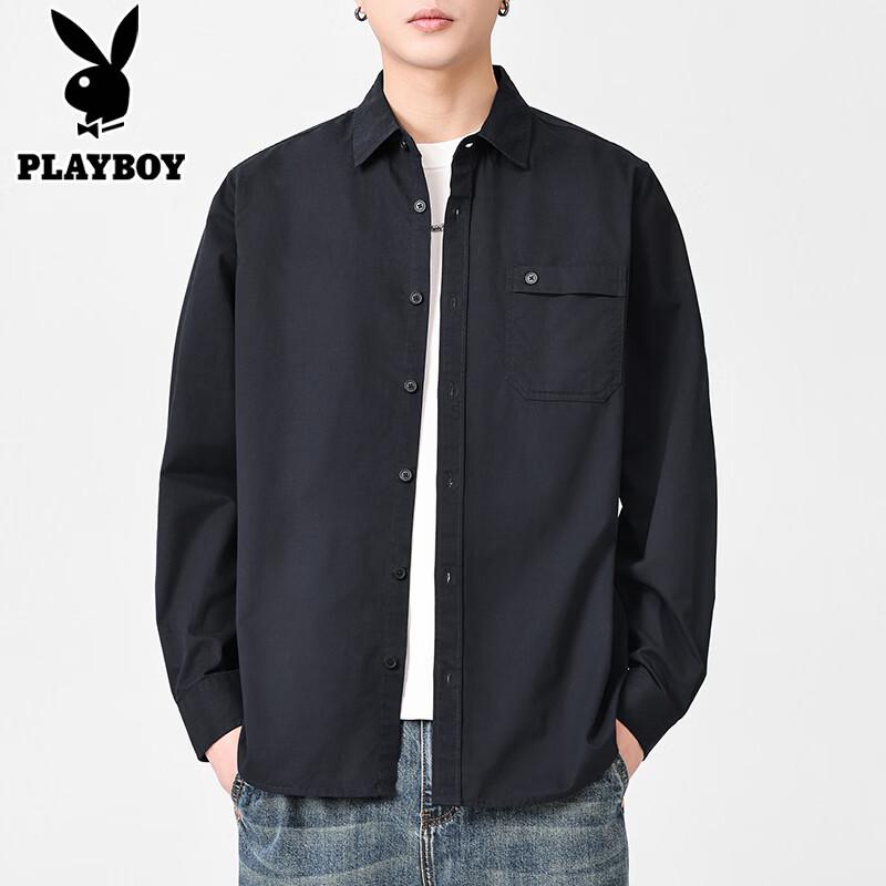 Playboy Men s Pure Cotton Long-Sleeve Casual Shirt M