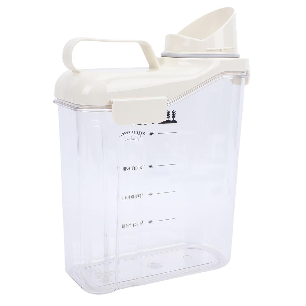 Rice Storage Container Plastic  tight Cereal Dispenser with Pou  Spout Measu  Cup for Cereals Flour Beans