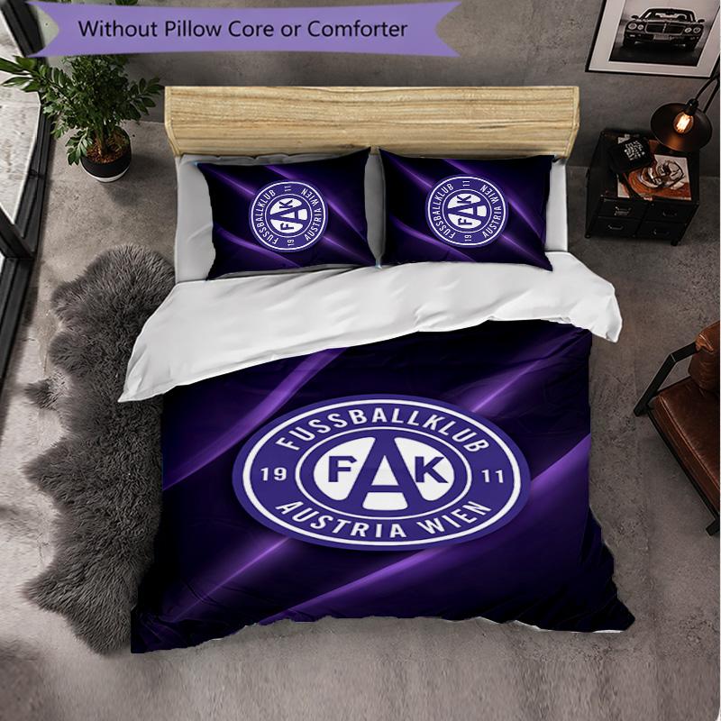 Austria Wien FC Themed Bedding 3Pcs Duvet Cover Set Decorative Bed Linen For Teen Room Home Decoration