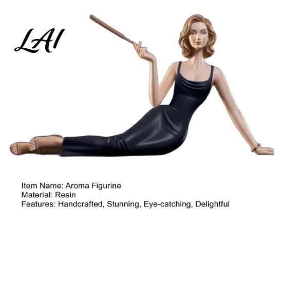 Yoga Meditation Incense Burner Handcrafted Women Aroma Figurine Resin Elegant Lady Stick
