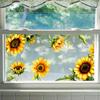 Sunflower Window Decoration Sticker Rustic Style Glass Wall Decal Home Wall Decor Self-Adhesive