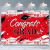 Prominent Red Black and White Graduation Season Themed Banner Backdrop Graduation Party Home Decoration Photography Backdrop