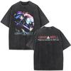 Anime Ghost In The Shell Motoko Kusanagi Vintage Washed T Shirts Men Women Clothing Fashion Punk Short Sleeve Oversized Tshirts