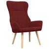 Recliner Chair with Ottoman Wine Red Fabric