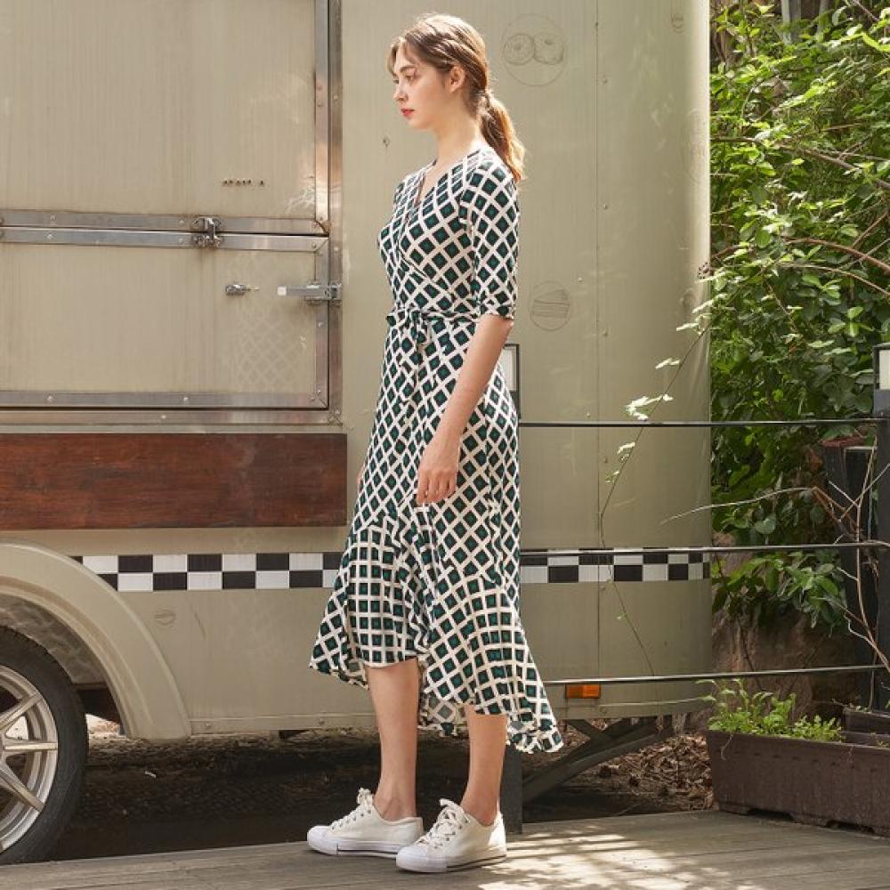 Creora Lip Balm Viviane Frill Wrap Dress 3 4 Sleeve Ldm42dp01