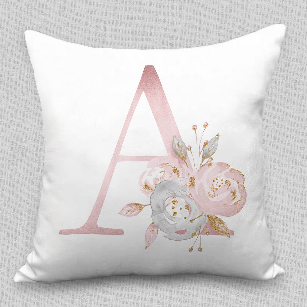 

Скандинавская наволочка Розовая буква Подушка Наволочка Автомобильный диван Поясная подушка для сиденья 45 * 45cm cotton and linen